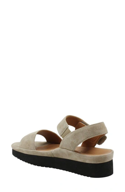 L'amour Des Pieds Abrilla Slingback Platform Sandal In Taupe Suede