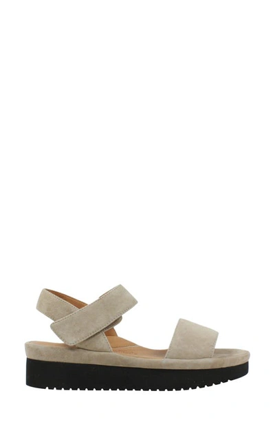 L'amour Des Pieds Abrilla Slingback Platform Sandal In Taupe Suede