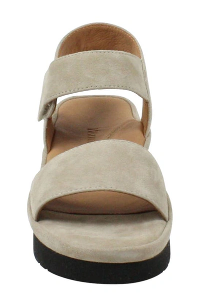 L'amour Des Pieds Abrilla Slingback Platform Sandal In Taupe Suede