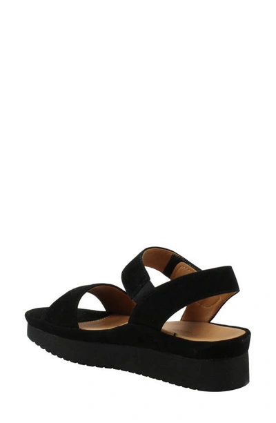 L'amour Des Pieds Abrilla Slingback Platform Sandal In Black Suede