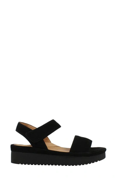 L'amour Des Pieds Abrilla Slingback Platform Sandal In Black Suede