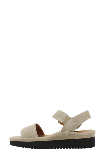 L'amour Des Pieds Abrilla Slingback Platform Sandal In Taupe Suede