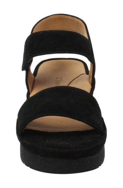 L'amour Des Pieds Abrilla Slingback Platform Sandal In Black Suede