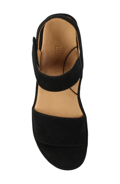 L'amour Des Pieds Abrilla Slingback Platform Sandal In Black Suede