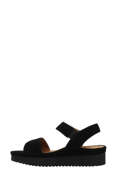 L'amour Des Pieds Abrilla Slingback Platform Sandal In Black Suede