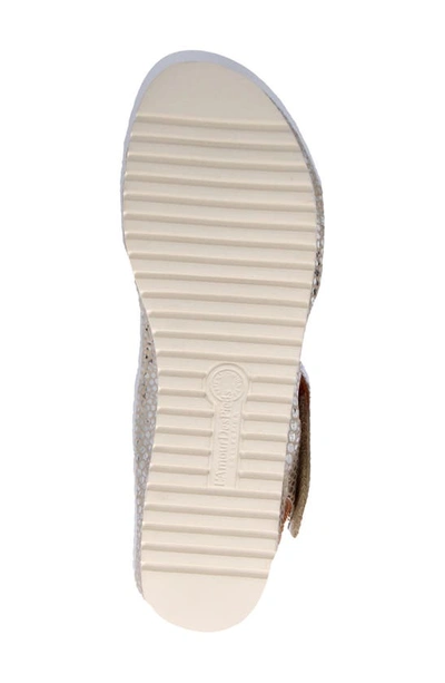 L'amour Des Pieds Abrilla Slingback Platform Sandal In Silver/gold Snake Print