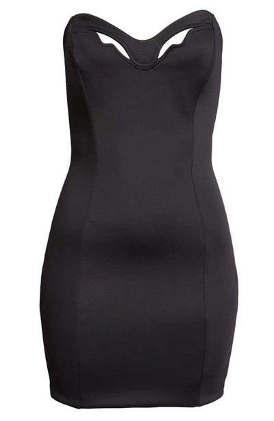 Shop Mother Of All Skye Cutout Strapless Minidress In Black