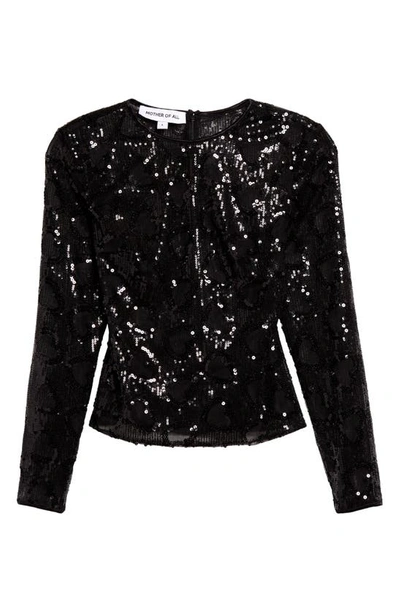 Shop Mother Of All Amora Sequin Top In Black