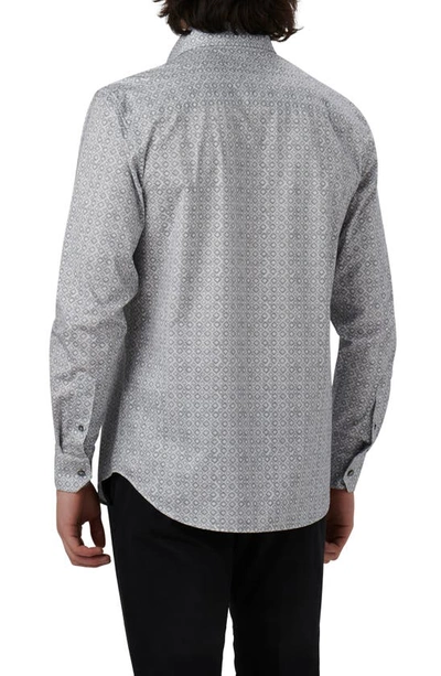 Shop Bugatchi James Ooohcotton® Diamond Print Button-up Shirt In Cement