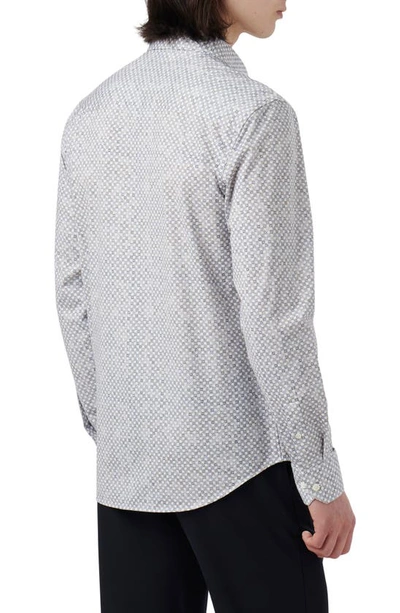 Shop Bugatchi James Ooohcotton® Diamond Check Print Button-up Shirt In Chalk