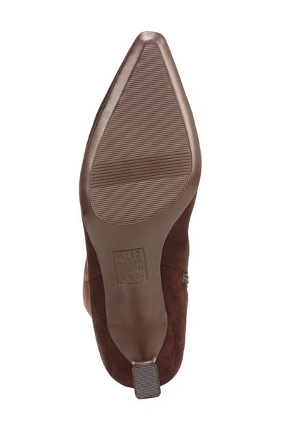 Naturalizer Deesha Wide Calf Tall Dress Boots In Mahogany Brown Suede