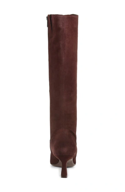 Naturalizer Deesha Wide Calf Tall Dress Boots In Mahogany Brown Suede