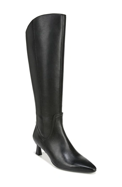 Naturalizer Deesha Boots Women's Black Leather Pointed Toe Knee High Gal125 In Black Leather