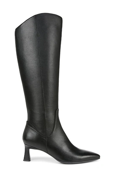 Naturalizer Deesha Boots Women's Black Leather Pointed Toe Knee High Gal125 In Black Leather