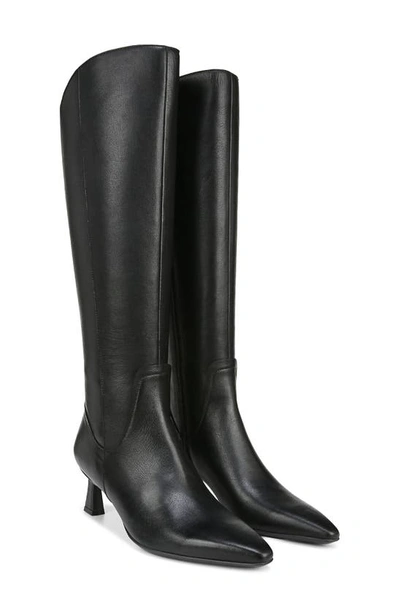 Naturalizer Deesha Boots Women's Black Leather Pointed Toe Knee High Gal125 In Black Leather