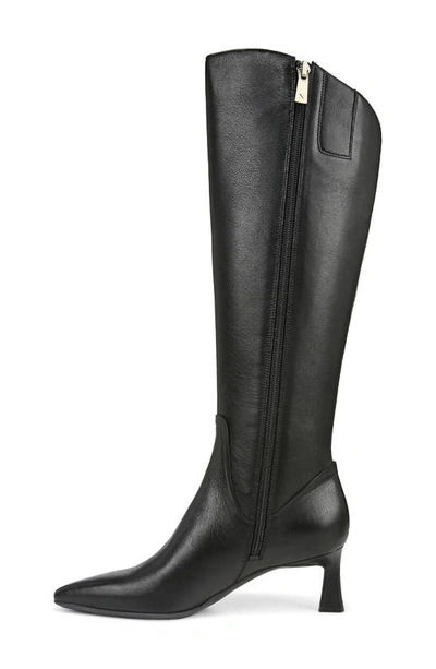 Naturalizer Deesha Boots Women's Black Leather Pointed Toe Knee High Gal125 In Black Leather