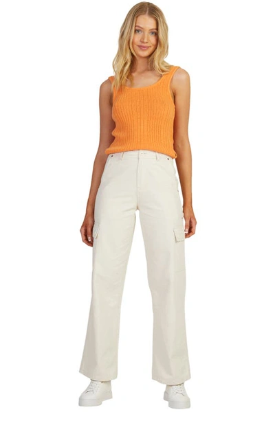Shop Roxy Lefty Wide Leg Twill Cargo Pants In Natural
