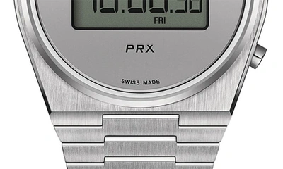 Shop Tissot Prx Digital Bracelet Watch, 40mm In Grey