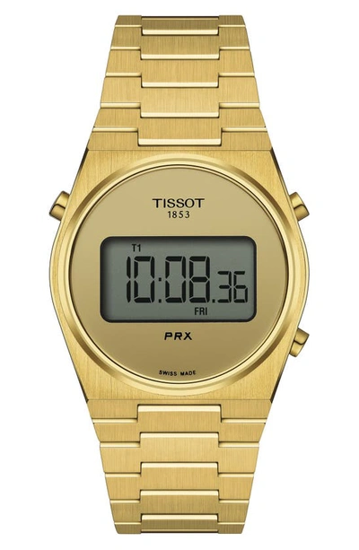 Shop Tissot Prx Digital Bracelet Watch, 35mm In Gold