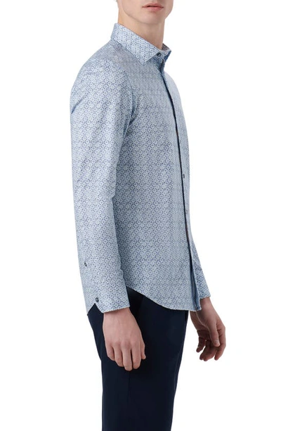 Shop Bugatchi James Ooohcotton® Geometric Print Button-up Shirt In Air Blue