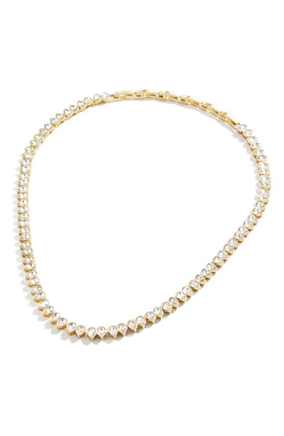 Shop Baublebar Pear Cut Stone Tennis Necklace In Clear/ Yellow Gold