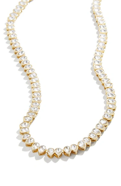 Shop Baublebar Pear Cut Stone Tennis Necklace In Clear/ Yellow Gold