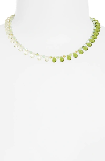 Shop Isshi Raindrop Beaded Necklace In Seaweed
