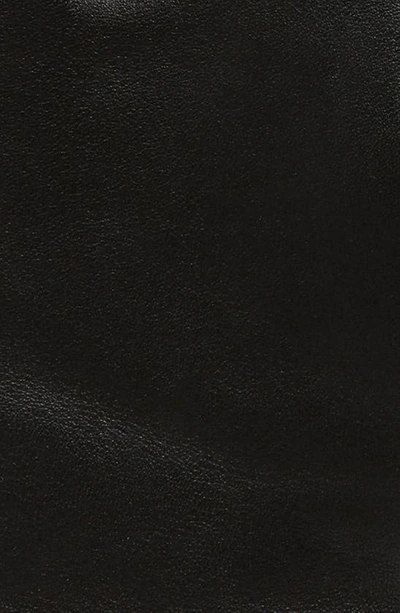 Shop Saint Laurent Cassandre Logo Cashmere Lined Leather Gloves In Black/ Gold