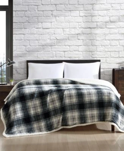 Eddie Bauer Vail Plaid Ultra Soft Plush Fleece-blanket In Bunkhouse Plaid Carbon