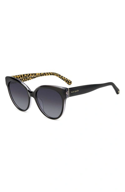 Shop Kate Spade Aubriela 55mm Gradient Round Sunglasses In Dark Grey/ Grey Shaded