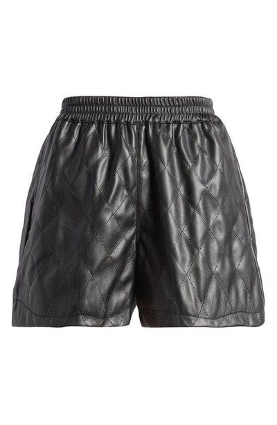 Shop Noisy May Kirstine High Waist Faux Leather Shorts In Black
