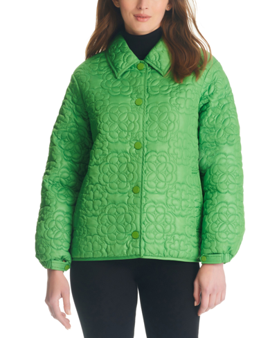 Shop Kate Spade Women's Floral Quilted Coat In Ks Green
