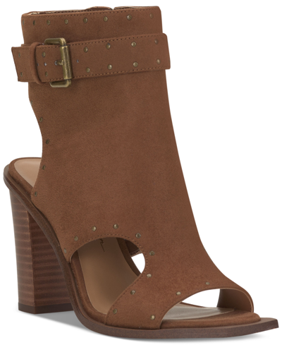 Shop Jessica Simpson Women's Rochha Studded Buckled Dress Sandals In Tobacco