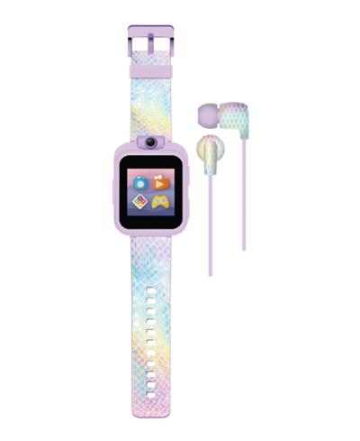 Shop Playzoom Kids Holographic Silicone Smartwatch 42mm Gift Set In Textured Holographic