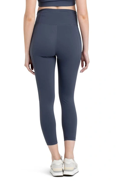 Ripe Maternity Tempo Stretch Nylon Pocket Maternity Leggings In Blue Steel