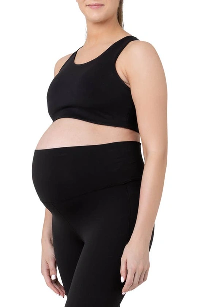 Ripe Maternity Tempo Stretch Nylon Crop Maternity Leggings In Black
