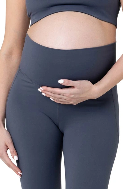 Ripe Maternity Tempo Stretch Nylon Pocket Maternity Leggings In Blue Steel