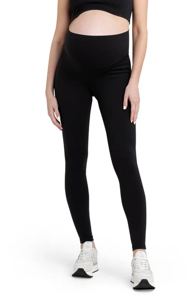 Shop Ripe Maternity Tempo Stretch Nylon Pocket Maternity Leggings In Black