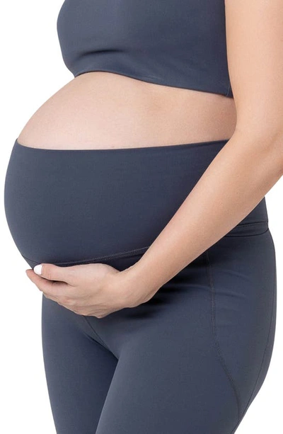 Ripe Maternity Tempo Stretch Nylon Pocket Maternity Leggings In Blue Steel