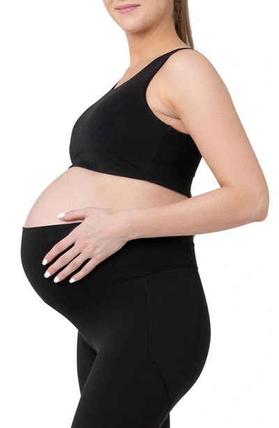 Ripe Maternity Tempo Stretch Nylon Maternity Crop Top In Black