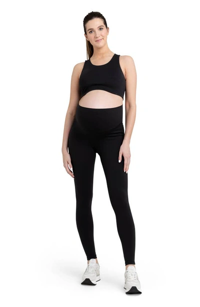 Ripe Maternity Tempo Stretch Nylon Maternity Crop Top In Black