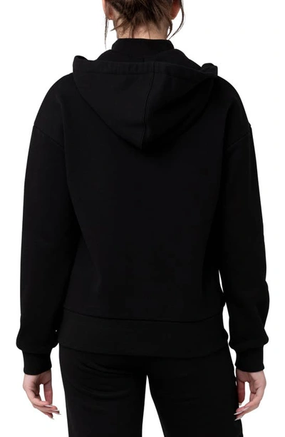 Ripe Maternity Nicky Maternity/nursing Quarter Zip Hoodie In Black