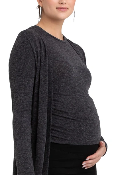 Shop Ripe Maternity Nina Longline Maternity Cardigan In Dark Charcoal