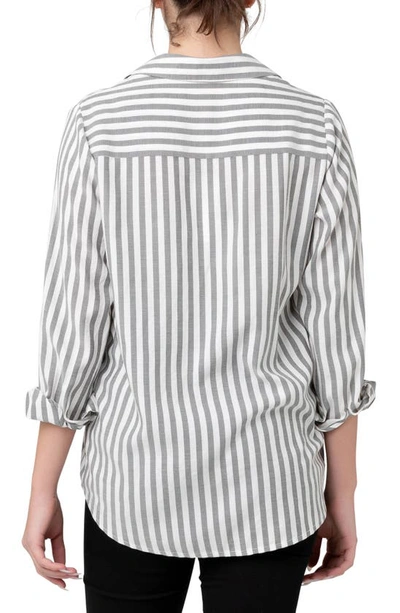 Shop Ripe Maternity Lou St/nursing Button-up Shirt In Black / White