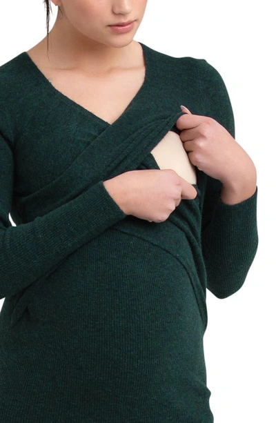 Ripe Maternity Heidi Cross Front Nursing Knit Dress Forest In Forest