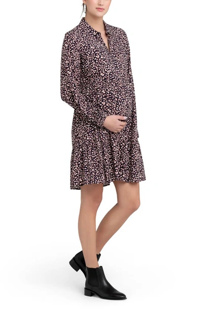 Ripe Maternity Leah Button Through Dress In Midnight In Midnight