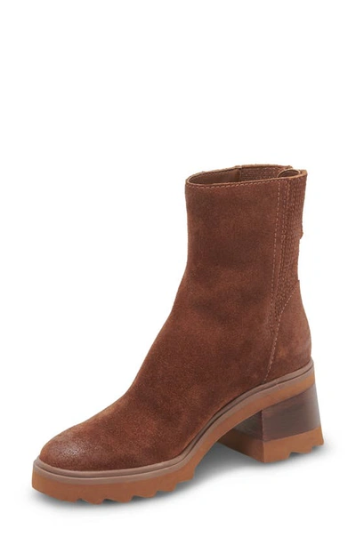 Shop Dolce Vita Martey H2o Waterproof Bootie In Cocoa Suede H2o