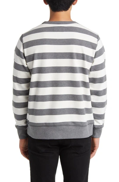 Shop Schott Stripe French Terry Sweatshirt In Grey