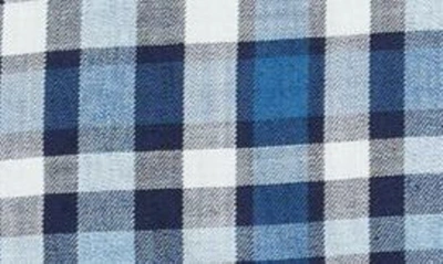 Shop Schott Plaid Slub Cotton Button-up Shirt In Blue