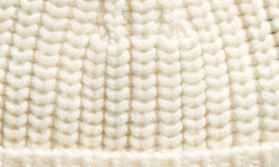Shop Moncler Logo Patch Virgin Wool Beanie In White